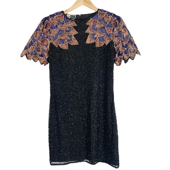 Vintage Carina Beaded Dress Size Small - Picture 1 of 11